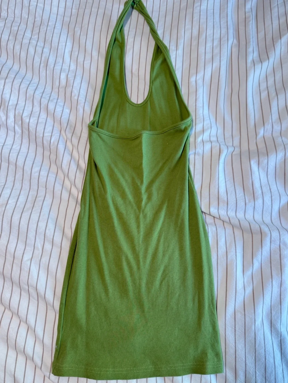 Green Ribbed Tank Dress - Picture 2 of 2